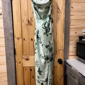 NWT - Anthropologie - BHLDN Sage Green Floral Maxi Dress